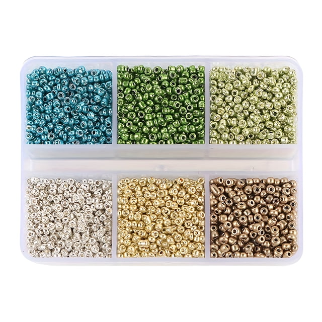 720 Pcs 6 Styles Perles de Rocaille en Verre 3 mm, Perles de Rocaille en Verre Rondes Perles Poney Mini Entretoise Perles en Vrac pour Bricolage Artisanat Bracelet Collier,06