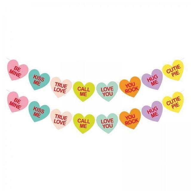 2x Guirnalda Colgante de Corazón, Pancarta de Corazón, Decoración Del Día de San Valentín, Pancarta para Mantel, Cumpleaños, Despedida de Soltera, , 2 2 piezas