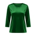 thumbnail image 7 of Women's Fashion Velvet Short Sleeve T-Shirt Soft Casual Basic Comfort Wear Top For Fall And Winter Seasons Oversized T-shirts Short Sleeve Crewneck Casual Tops, 7 of 7