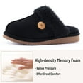 thumbnail image 3 of Litfun Fuzzy Slippers for Women Memory Foam Winter Warm House Shoes Indoor Outdoor, Black, Size 8-8.5, 3 of 6