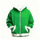thumbnail image 5 of Sudadera con capucha y cremallera de manga larga para niñas y niños, informal, con bolsillo y color liso, de poliéster, 5 of 5