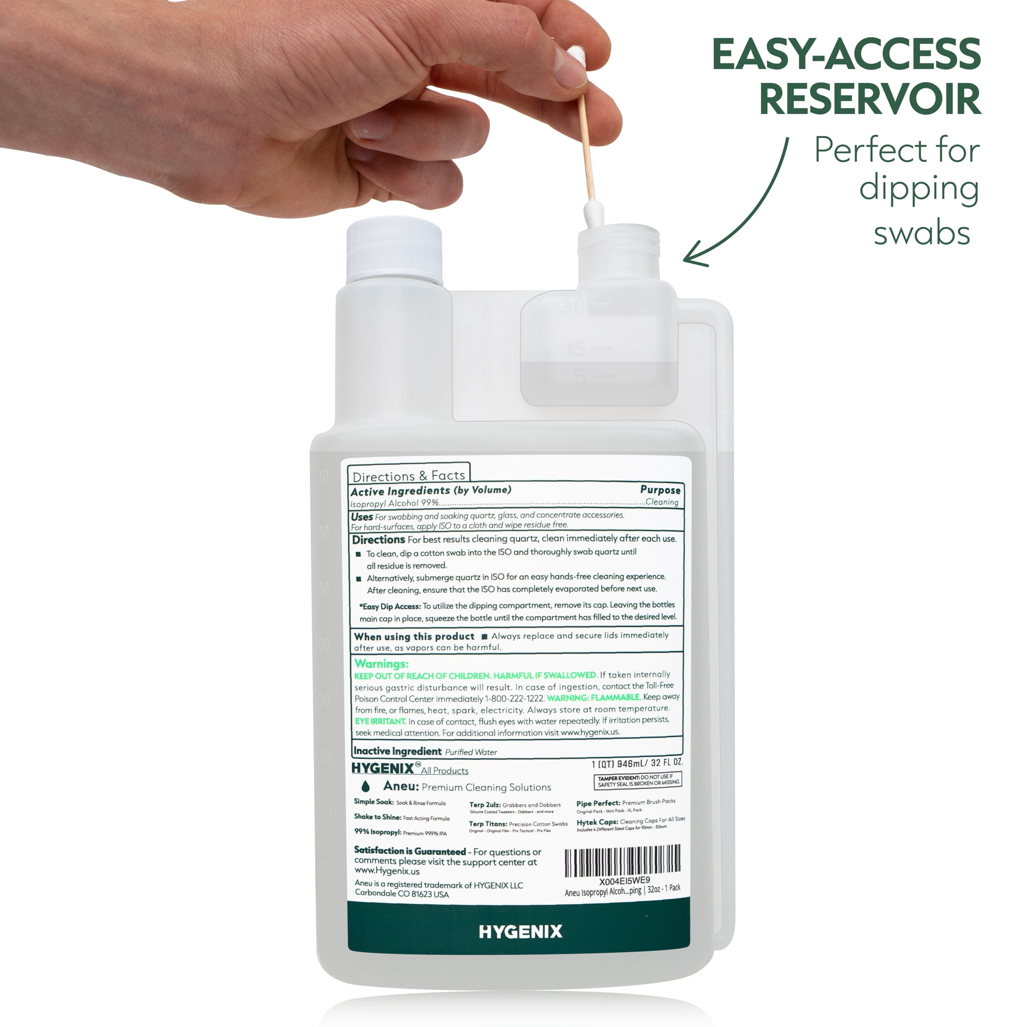 Aneu Isopropyl Alcohol 99% - 1/2 Gallon + Travel Bottle | Ideal for Quartz, Tools, & Hard Surfaces | Easy-Access Reservoir for Convenient Dipping (2)