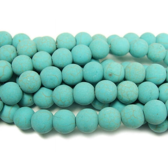 10mm 15.5" Strand Howlite Turquoise Matte Round Beads For Jewelry Making