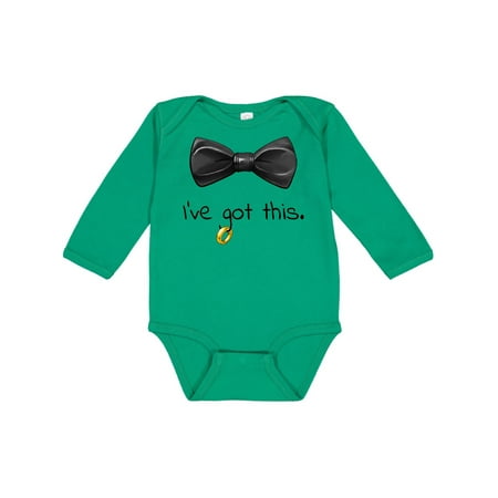 

Inktastic I ve got this- black bow tie with wedding ring Gift Baby Boy or Baby Girl Long Sleeve Bodysuit