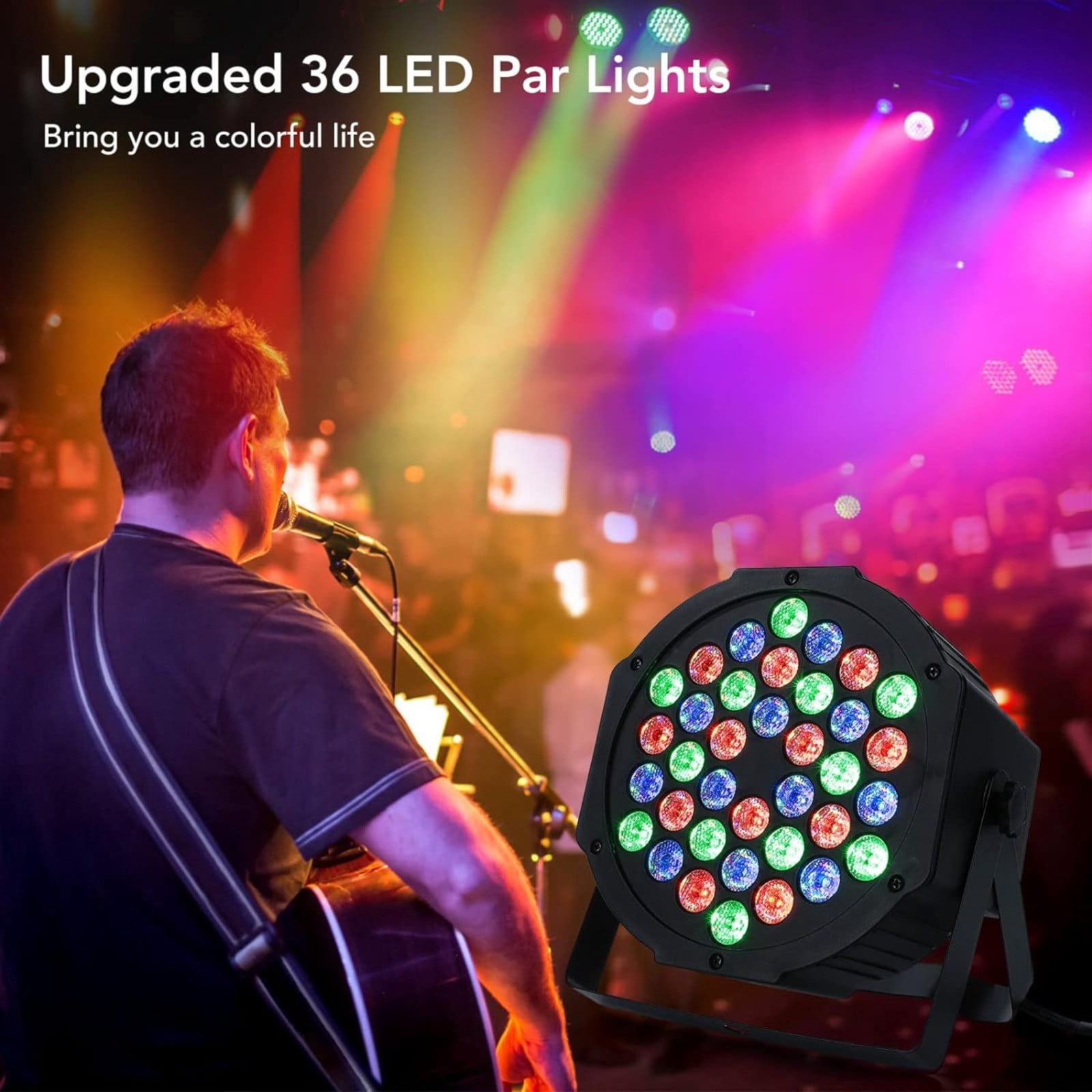 ZMKIAG Powerful Stage Lights, 36 LED beads with 9 Lighting Modes, Remote & DMX Controlled, Easy to Install, for Wedding Birthday Christmas Holiday Music Show Dance Party Stage Lighting
