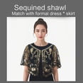 thumbnail image 3 of Yokua Sequins Flapper Shawls Wrap for 1920s Prom Wedding Party Beauty Scarf, 3 of 20