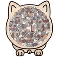 thumbnail image 1 of 135pcs Irregular Morandi-Colored Cat Shaped Wooden Jigsaw Puzzle Unique Animal Shape Wooden Puzzles for Adults Kids Holiday Birthday Present Idea, 1 of 5