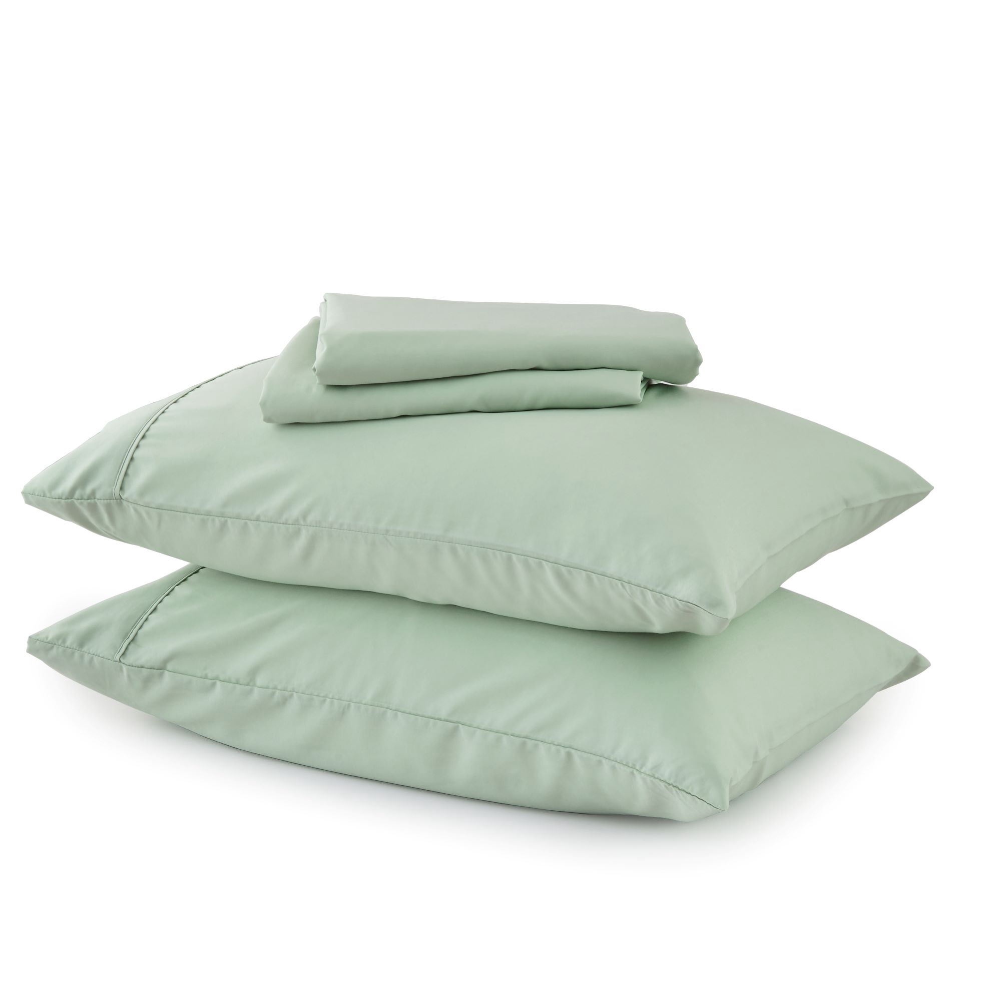 Great Bay Home Solid Viscose from Bamboo Wrinkle-Resistant Sheet Set  (Queen, Sage)