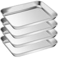 thumbnail image 1 of P&P CHEF Stainless Steel Toaster Oven Pan Set, 4-Pieces Mini Baking Pans, Round Smooth Edges & Healthy & Easy Clean, Rectangle 9 x 7 Inches, 1 of 7