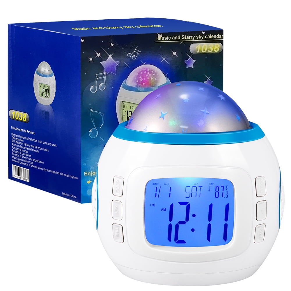 Paddsun Galaxy Clock Projection Alarm Clock Lamp Music Starry Star Sky