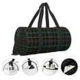 thumbnail image 5 of Gaeub Buffalo Plaid Dark Green Lightweight Travel Cylinder Bag Gym Tote Bag Sports Training Duffle Bag with Pockets and Straps, 5 of 8