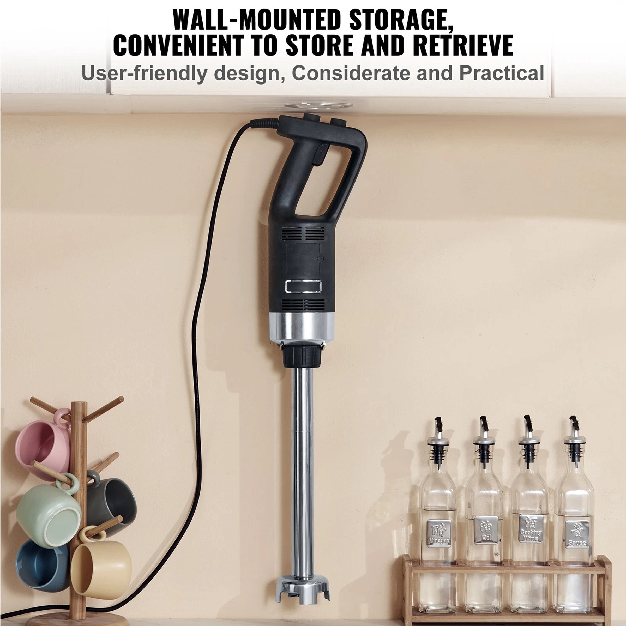 Commercial Immersion Blender 19.7" Handheld Mixer 750W Variable Speed