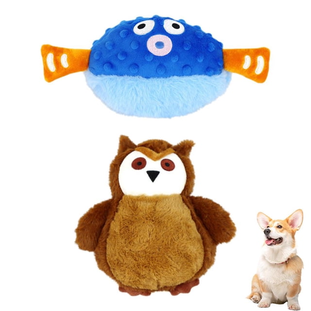 USB Rechargeable Dog Cat Toy Bouncing Rolling Squeaky Plush Toy Chew Toy