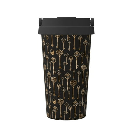

Goofa Keys for Insulated Travel Coffee Mug Spill Proof Leak Proof 16 OZCoffee Tumbler Reusable Coffee Cups with Lids Thermos for Hot and Cold Drink