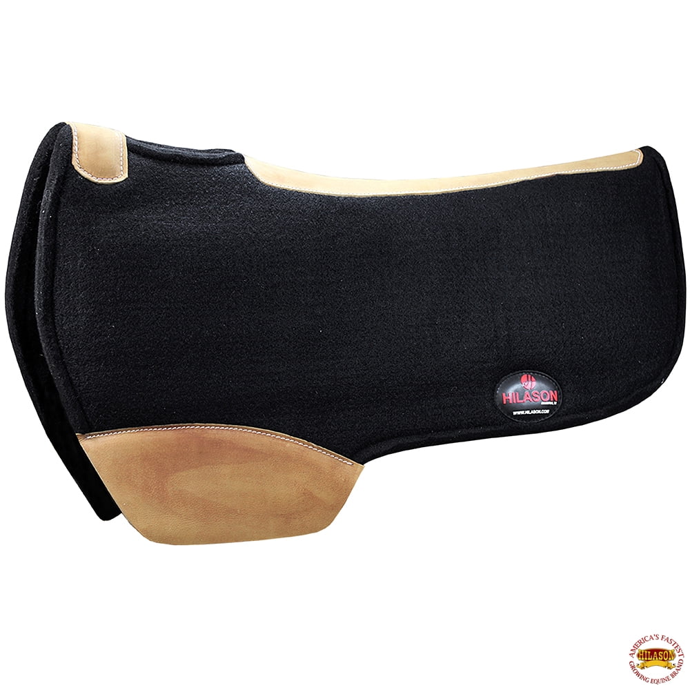 Hilason Western Wool Felt Gel Horse Saddle Pad W/ Distressed Wear