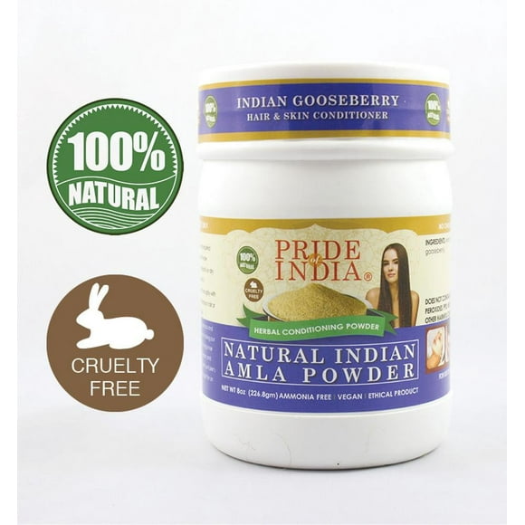 Pride Of India - Indian Amla Gooseberry Herbal Hair & Skin Conditioning Dust Half Pound, Natural