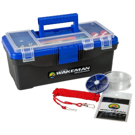 Wakeman Outdoors Fishing Single Tray Tackle Box 55 Piece (Best Price Fishing Tackle)