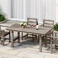 thumbnail image 5 of WestinTrends Ashore 66″ All-Weather Poly Lumber Rectangle Dining Table for 6, Modern Outdoor Patio Table, Weathered Wood, 5 of 13