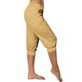 thumbnail image 5 of ZyeKqe Capri Pants for Women Stretch Drawstring Low Rise Jogger Pants Comfy Soft Lounge Cropped Yoga Pants, 5 of 6