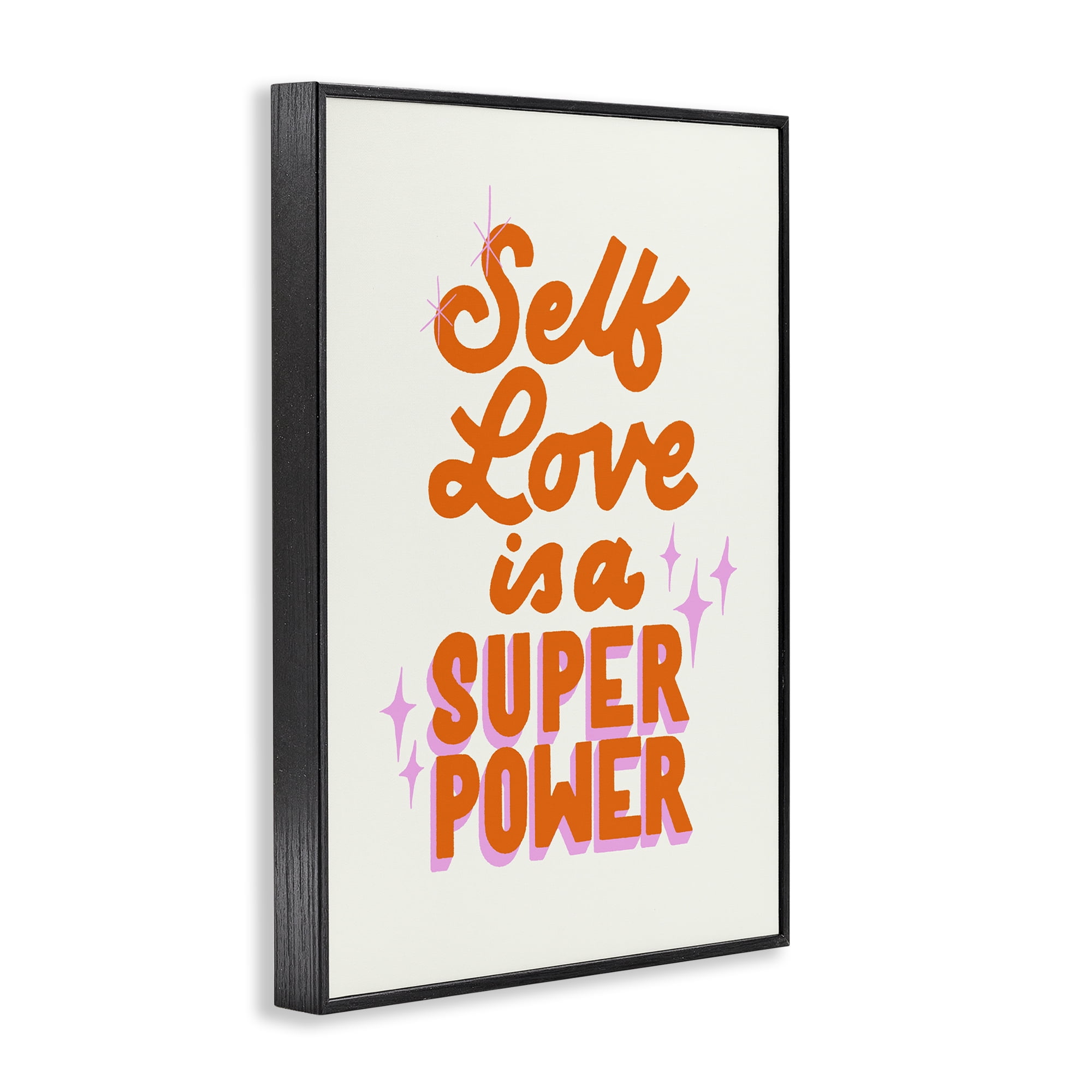 Stupell Industries Self Love Is Superpower Black Framed Giclee Art, design by Indira Prieto | IndySign