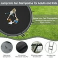 thumbnail image 4 of Jump Into Fun Trampoline, 15FT 1500LBS Trampoline for 7-8 Kids, Pumpkin Trampolines with Enclosure, LED Light, Basketball Hoop,Outdoor Galvanized Anti-Rust Coating Recreational Trampoline for Gifts, 4 of 7
