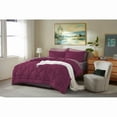 thumbnail image 2 of Bedtreat King Comforter Sets，7-Pieces Reversible Bedding Sets，Bed in a Bag with Comforter， Flat Sheet and Fitted Sheet, Pillowcases & Shams，Burnished Lilac/Amaranth, 2 of 8