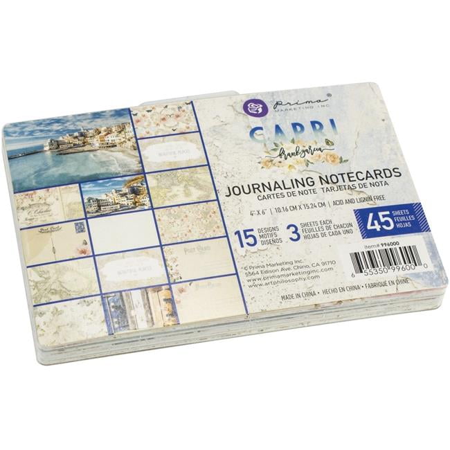 Prima Marketing 996000 4 x 6 in. Journaling Cards - Capri Cardpad