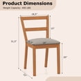 thumbnail image 3 of Costway Wooden Dining Chair Set of 2 Upholstered Seat & Breathable Slat Backrest, 3 of 9