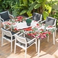 thumbnail image 2 of Cardinal Bird Table Cloths for 4 Foot Rectangle Tables, Winter Poinsettia Berry Pine Cones Floral Patio Waterproof Elastic Fitted Tablecloths, Washable Rectangular Table Cover for Camping, 2 of 8