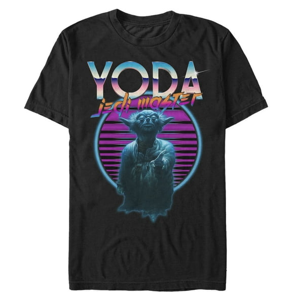 Men's Star Wars Yoda Retro Jedi Master  Graphic Tee Black 5X Large