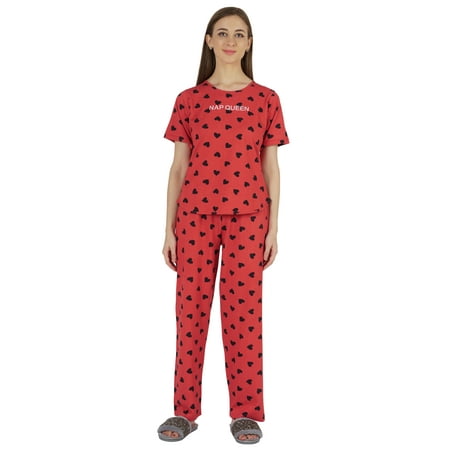 

Inkmeso Womens Pajama Sets Soft Sleepwear Printed Sleep Top & Long Pajama 2 pc Pjs