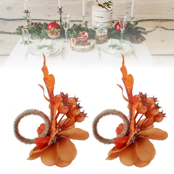 CHICIRIS Napkin Buckle,Home Supplies,2Pcs Innovative Napkin Decorative Simulation Flower Napkin Holder for Wedding Birthday
