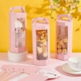 thumbnail image 5 of 10pcs Paper Gift Boxes with Clear Window 3.4 x 9.6 x 1.3 inch Octagon Kraft Package Box with Handle Pink Goodies Favor Box Wrapping Boxes Cup Boxes for Drinking Jars Glass Can Tumbler, 5 of 6