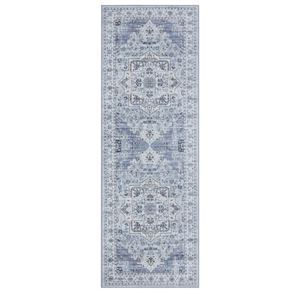 Floral Low Pile Area Rug – Non-Slip Washable Carpet for Living Room, Bedroom & Home Office