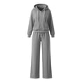 thumbnail image 7 of Teuyenhk Women's 2 Piece Sweatsuits Fall Fleece Lined Matching Lounge Sets Zip Up Hoodies Drawstring Straight Leg Pants Airport Travel Track Suits, 7 of 7