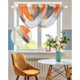 thumbnail image 3 of Waterfall Valances for Windows, Burnt Orange Gray Kitchen Sheer Valance Curtains, Modern Abstract Oil Painted Geometric Rod Pocket Elegant Swag Valances for Living Room Bedroom, 47.2"x38.5", 2 Panel, 3 of 8