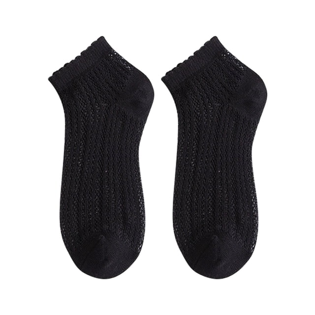 MZXELPRJD No Show Socks Womens Solid Color Light Mesh Breathable Comfortable Spring Summer Thin Short Socks, Soccer Socks Black