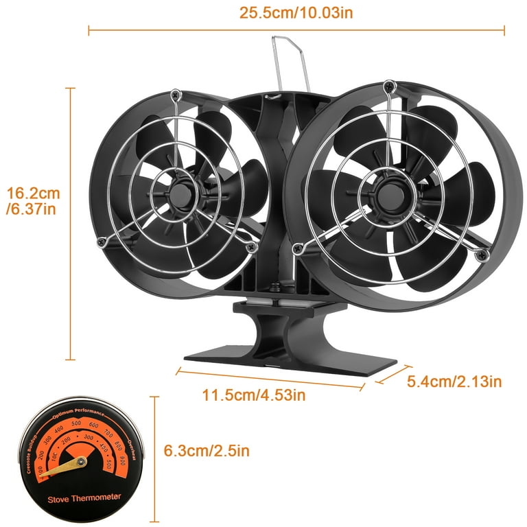 Dropship Heat Powered Wood Stove Fan Dual Motor Thermal Fan Wood Burning Heat  Activated Fireplace Fan With Magnetic Stove Thermometer For Wood Burning  Stove Gas Pellet Log to Sell Online at a