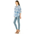 thumbnail image 4 of Women's Long Sleeve Oversized Voile Shirt with Chest Pocket Mosaic, Beach Fruit Print, 4 of 11