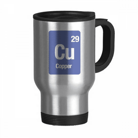 

Cu Copper Checal Element Science Travel Mug Flip Lid Stainless Steel Cup Car Tumbler Thermos