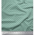 thumbnail image 1 of Soimoi Green Silk Fabric Scales Geometric Print Sewing Fabric Yard 42 Inch Wide, 1 of 3
