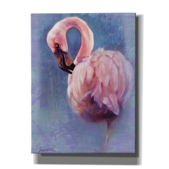 Epic Graffiti 'Pretty in Pink Flamingo' by Robert Campbell, Canvas Wall Art, 12"x16"