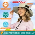thumbnail image 4 of SUN CUBE Wide Brim Sun Hat Men Women, Mens Fishing Hats Sun UV Protection, Womens Hiking Bucket Hat, Outdoor Summer Safari Beach Boonie, Camping Unisex UPF 50+ Cream Beige, 4 of 7