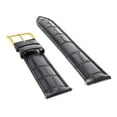 thumbnail image 2 of 19MM LEATHER WATCH BAND STRAP FOR 34MM ROLEX DATE AIRKING 1500 5500 BLACK GOLD, 2 of 2