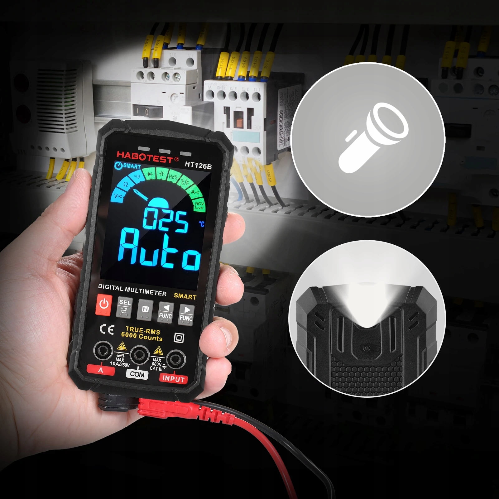 HT126B multimeter digital high-precision electrical automatic intelligent anti-burn digital display multimeter