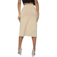 thumbnail image 2 of Jupe Midi Fendue Taille Haute Croisée Unie pour Femmes, 2 of 5