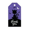 Koyal Wholesale 100-Pk Blk Cat Bats Halloween Gift Tags With String, Favor Bag Tags Halloween Decorations 2 x 3.75 inch