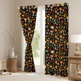 thumbnail image 3 of Manfei Cute Mushroom Curtains Pack of 2 (42x84 Each) for Kids Girls, Green Leaves Curtains Blackout, Botanical Plant Theme Bedroom Curtains, Black Orange Teal Luxury Bedroom Decor, 3 of 6