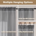thumbnail image 5 of Chyhomenyc Charcoal Grey Sheer Curtains 78 Inches Long 2 Panels Set, Light Filtering Window Sheers for Living Room Bedroom，Semi Transparent Voile Silid Rod Pocket Window Curtain Panels，Each 42"Wx78"L, 5 of 8