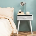 thumbnail image 2 of Giantex End Table, Accent Bedside Table W/ 1 Removable Fabric Drawer, ultipurpose for Living Room, Bedroom, Sofa Side Small Space Nightstand, White, 2 of 6